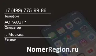 Кто звонил с 4997759986 - регион и оператор